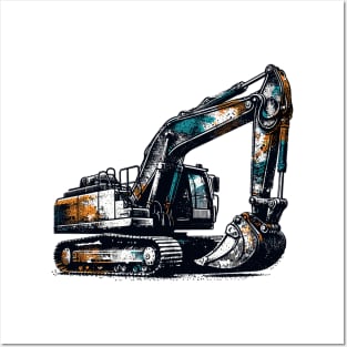 Excavator Posters and Art